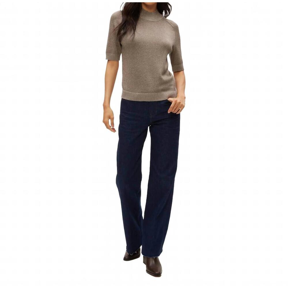 NEW MICHAEL STARS sabel metallic sweater in pewter